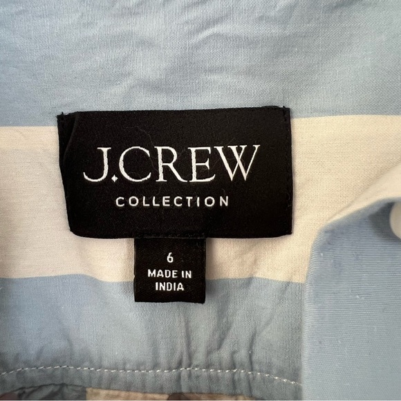 J. Crew Collection Relaxed Fit Cropped Button Down Shirt in Barlow Stripe - Picture 8 of 11
